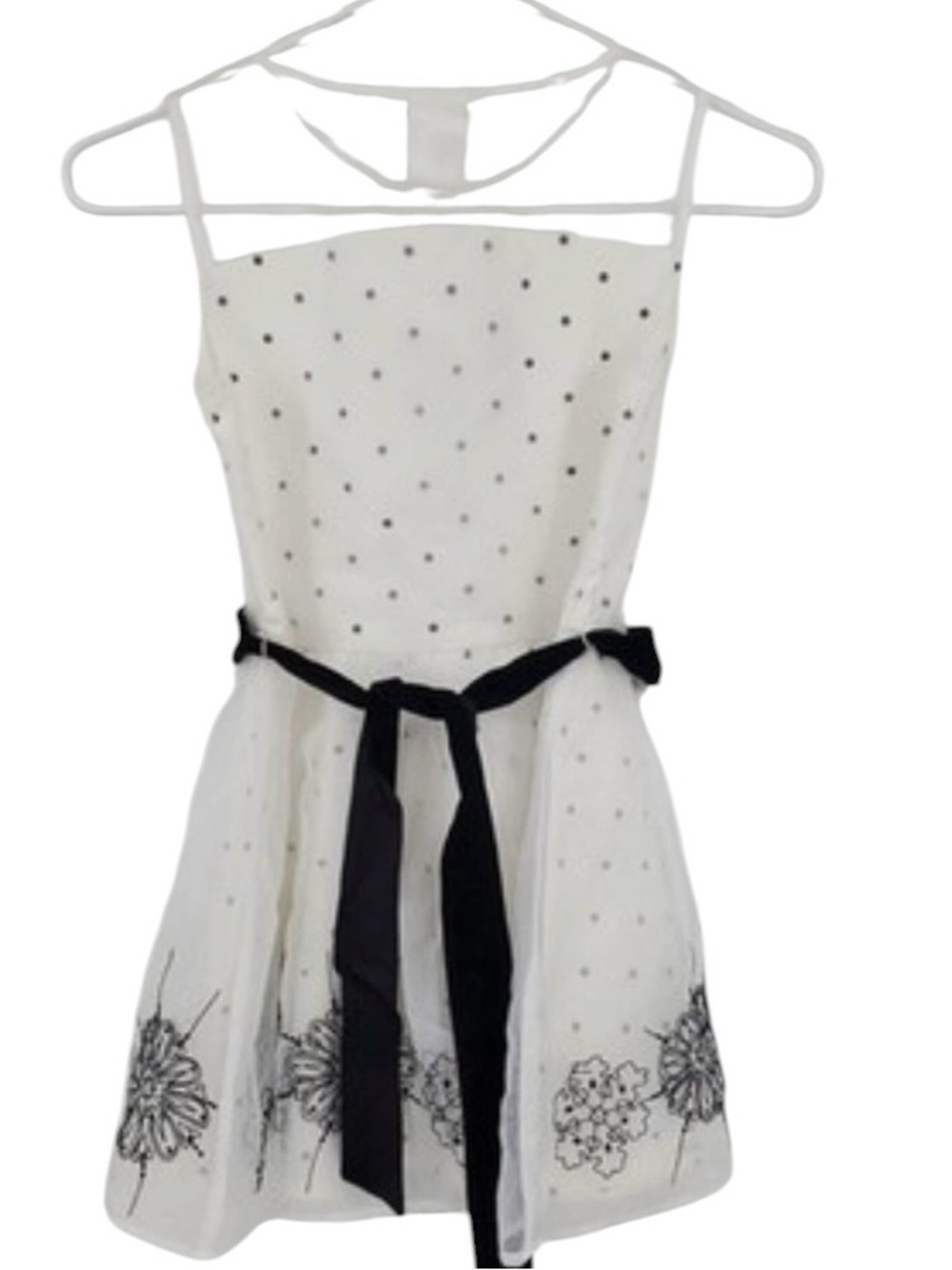 New American Girl Let It Snow Girls White Black Holiday Polka Dot Tunic Dress 6 - Picture 1 of 9